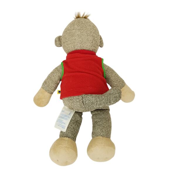 Build A Bear Nick Boy Sock Monkey Plush Red Scarf Sweater Vest Stuffed Toy 2013 - Picture 2 of 10